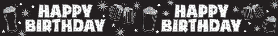 Happy Birthday Beers Banner 2.6M 6pk