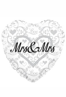 Heart Shaped Mrs & Mrs 18" Foil Balloon