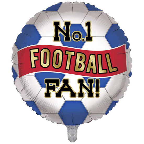 No.1 Football Fan Blue/Red/White 18" Foil Balloon