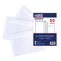 Pukka Pads 50 Pack Envelopes Gummed White C6