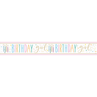 Unique Banner Birthday Girl Candles & Swirls 9ft