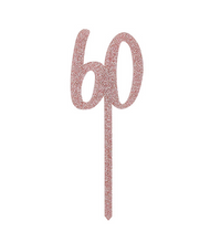Hootyballoo Rose Gold 60th Cake Topper