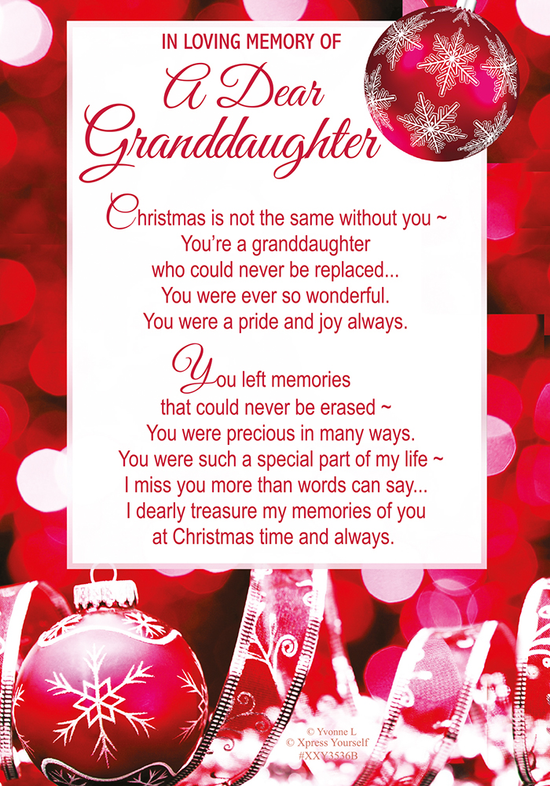 Xpress Yourself Memorial Xmas Granddaughter 6pk