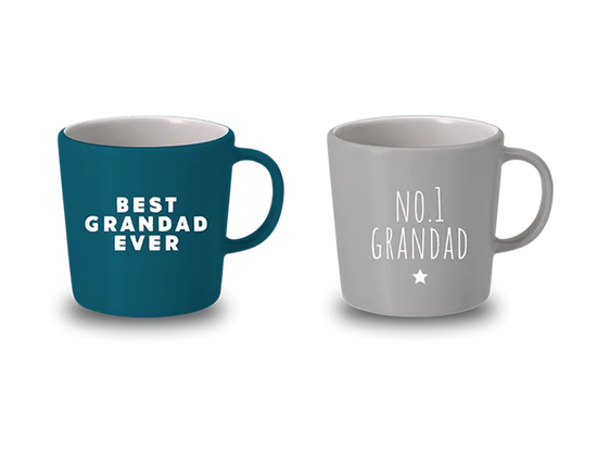 Grandad Mugs Blue/Grey 9.5x9cm 2pk