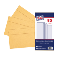 Pukka Pads 50 Pack Envelopes Gummed Manilla DL