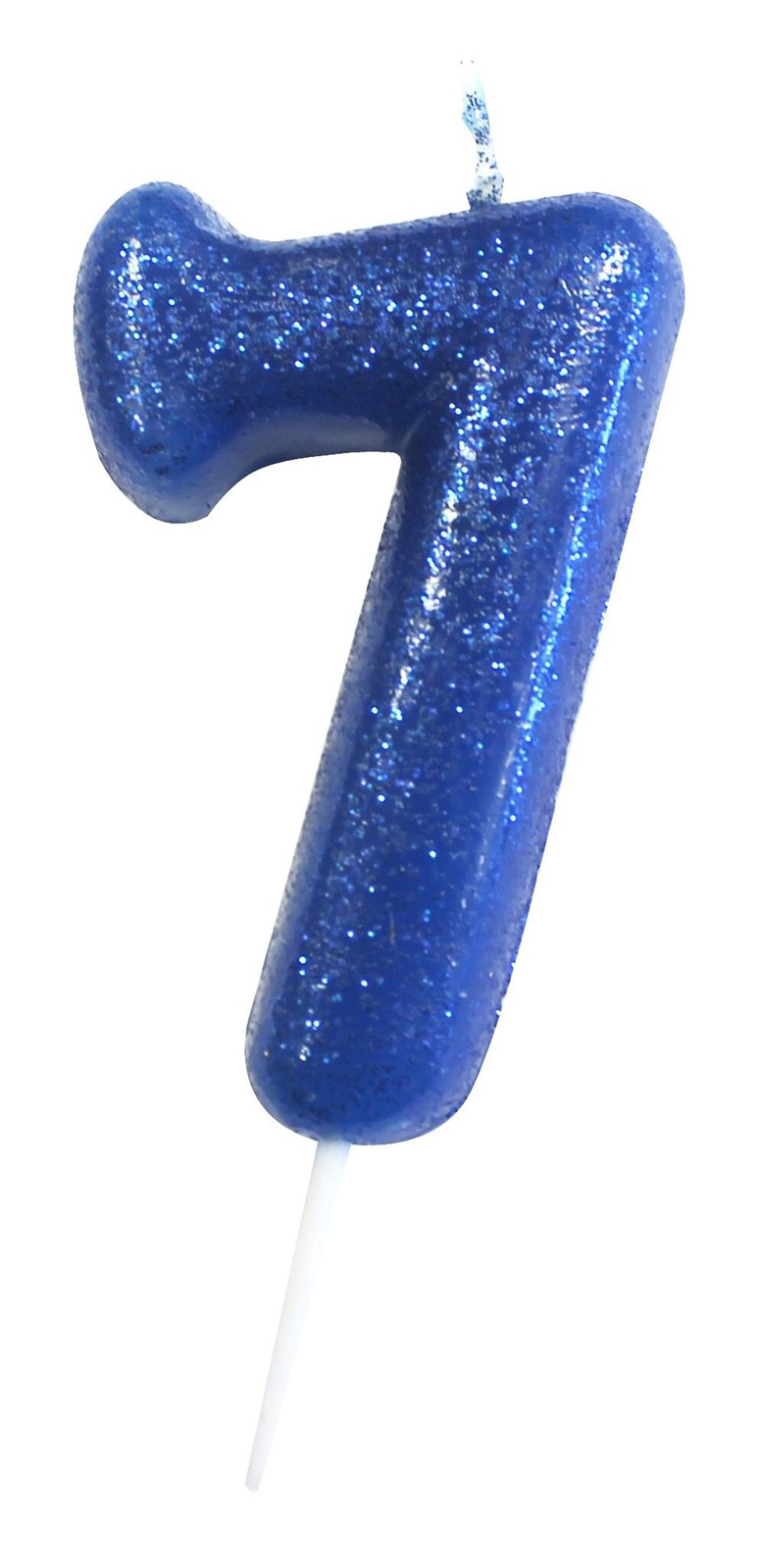 Creative Party Candle Number 7 Glitter Blue 7cm