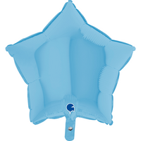 Grabo Foil Balloon Matte Pastel Blue Star 18"