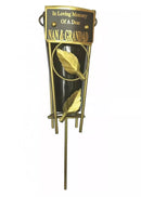 David Fischoff Nan & Grandad grave vase keepsake, 36cm, ceramic memorial flower holder with engraved design.