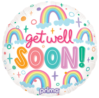 Foil Balloon 18" Round Get Well Soon Rainbows