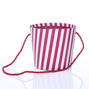 Red & White Candy Stripe Floral Pot 14cm