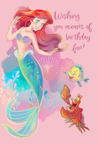 Hallmark 6 Pack Cards C32 Birthday Little Mermaid