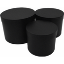 Black Round Flower Boxes - Set of 3