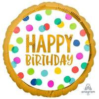 Anagram Happy Dots 18" Round Foil Balloon