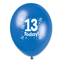 Tiger Feet Age 13 Birthday 10" Balloons 6x8pk