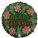 Christmas Poinsettia Leaves 18" Foil Balloon