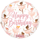 Foil Balloon 18" Round Birthday Ballerinas