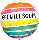 Anagram Get Well Bold Stripes 18" Foil Balloon
