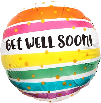 Anagram Get Well Bold Stripes 18" Foil Balloon