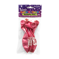 Simon Elvin Birthday Girl Satin 11" Latex 6pk
