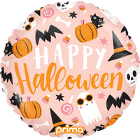 Foil Balloon 18" Round Happy Halloween Cute Icons