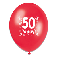 Tiger Feet Age 50 Birthday 10" Balloons 6x8pk