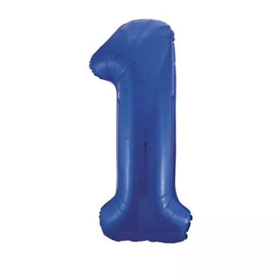 Unique Foil Balloon Blue Glitz 34" Number 1