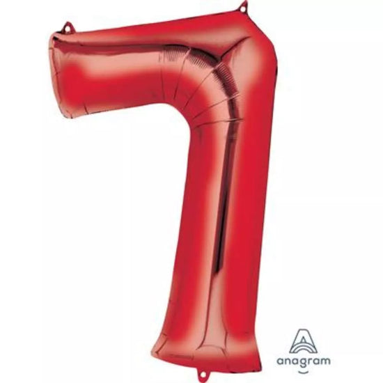 Anagram Foil Balloon Red 34" Number 7