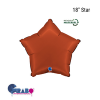 Grabo Foil Balloon Satin Brick Red Star 18"