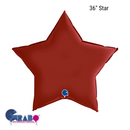 Grabo Foil Balloon Satin Ruby Red Star 36"