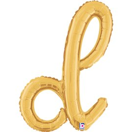 Grabo Foil Balloon Gold Script 14" Letter D