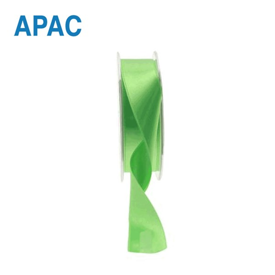 APAC Ribbon Satin Lime Green 25mm x 20M