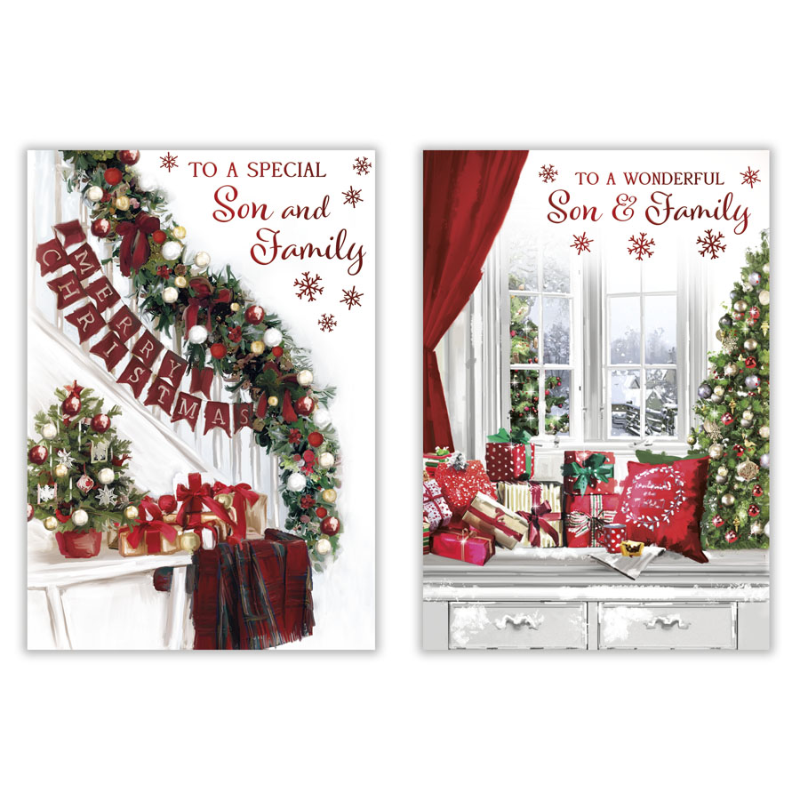 Poppyhill 12 Pack Cards C50 Christmas Son & Family
