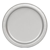 Unique 16 Pack Plates Silver Round 9