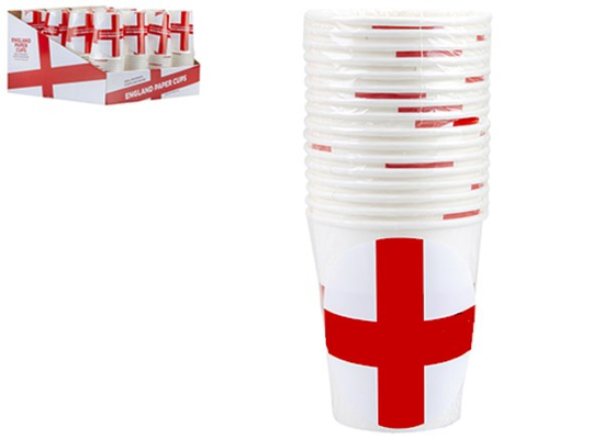 St George's Cross 9oz Paper Cups 8pk
