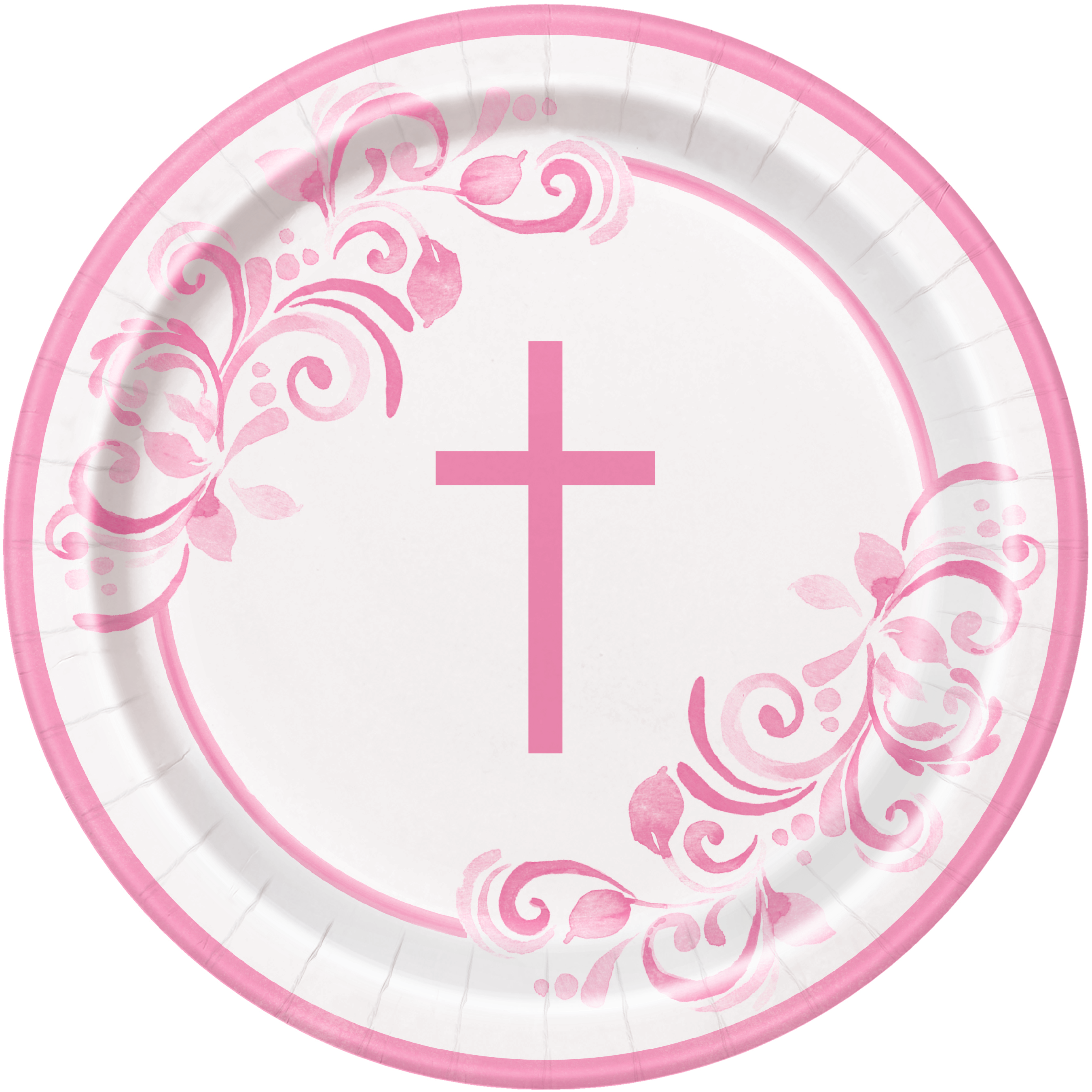 Unique 8 Pack Plates Pink Holy Cross 9