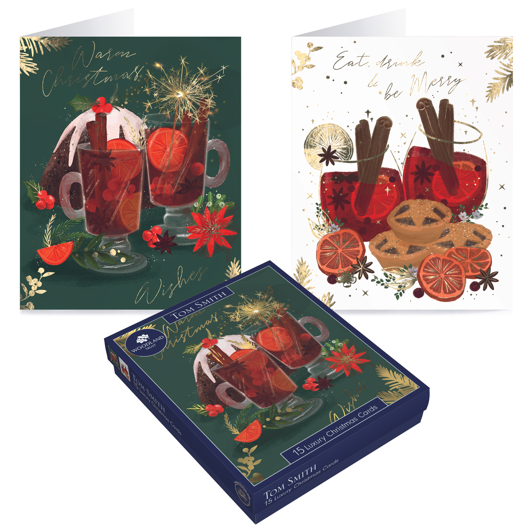 Luxury Christmas Cards Be Merry 15pk