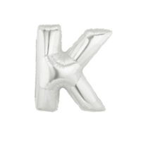 Oaktree Foil Balloon Silver 14" Letter K