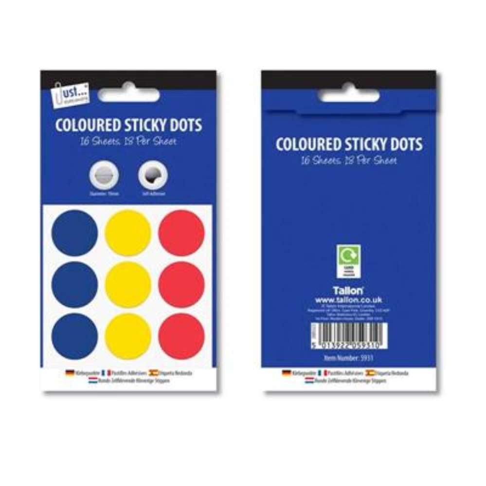 288 Sticky Dots Coloured