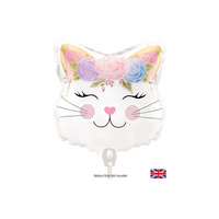 Oaktree Cute Floral Kitten 9" Foil Balloon