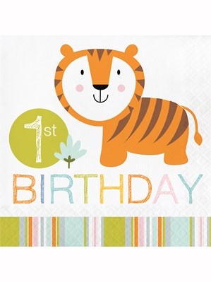 Happy Jungle 1st Birthday Luncheon Napkins 16pk