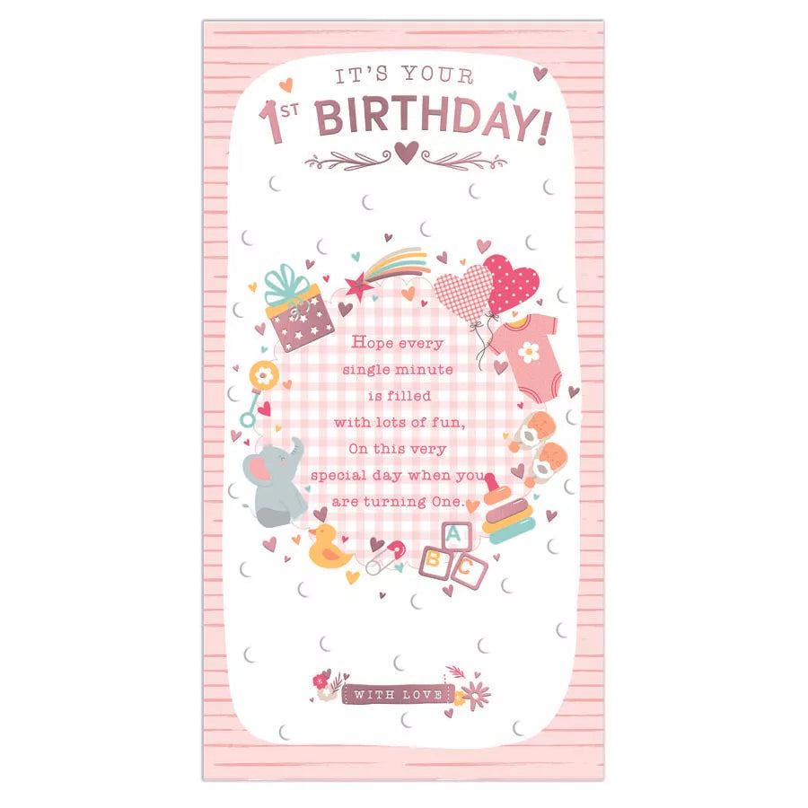 Prelude 6-pack birthday cards featuring age 1 design, colorful graphics, and festive themes for celebrating a first birthday.