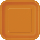 Unique 14 Pack Plates Pumpkin Orange Square 9
