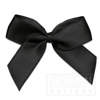 Satin Black Ribbon Bows 5cm 12pk
