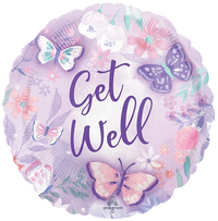 Anagram Flutters Get Well 18" Round Foil Balloon