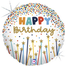 Grabo Birthday Star Candles 18" Foil Balloon