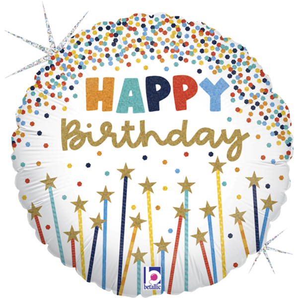 Grabo Birthday Star Candles 18" Foil Balloon
