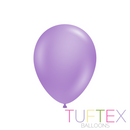 Tuftex Standard Lavender 11-inch latex balloons for decoration, 100-pack, showing inflated balloons with glossy surface