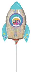 Anagram Space Rocket 12" Air Fill Foil Balloon