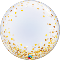 Gold Confetti Dots 24" Deco Bubble Balloon