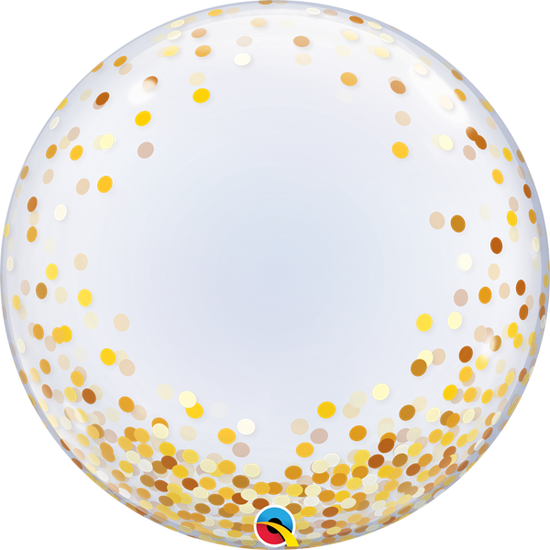 Gold Confetti Dots 24" Deco Bubble Balloon